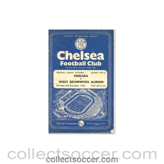 1960 - Chelsea v West Bromwich Albion official programme 03/12/1960