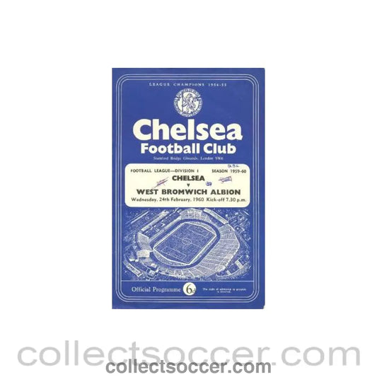 1960 - Chelsea v West Bromwich Albion official programme 24/02/1960