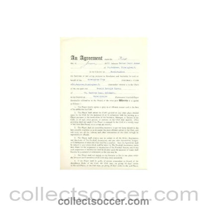 1960 - Contract For Hire of a Player between Birmingham City F.C. and Donald Patrick Weston of 01/06/1960
