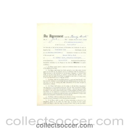 1960 - Contract For Hire of a Player between Birmingham City F.C. and Ronald Philip Bird of 24/06/1960 - Collect Soccer