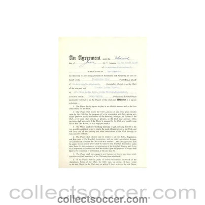 1960 - Contract For Hire of a Player between Birmingham City F.C. and Winston Arthur Foster of 02/06/1960