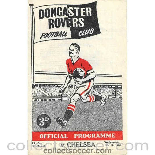 1960 - Doncaster Rovers v Chelsea League Cup 3rd Round Official Programme - Collect Soccer