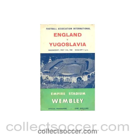 1960 England v Yugoslavia official programme 11/05/1960 - Collect Soccer