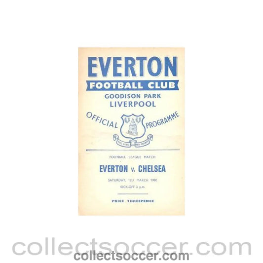 1960 - Everton vChelsea official programme 12/03/1960 Football League