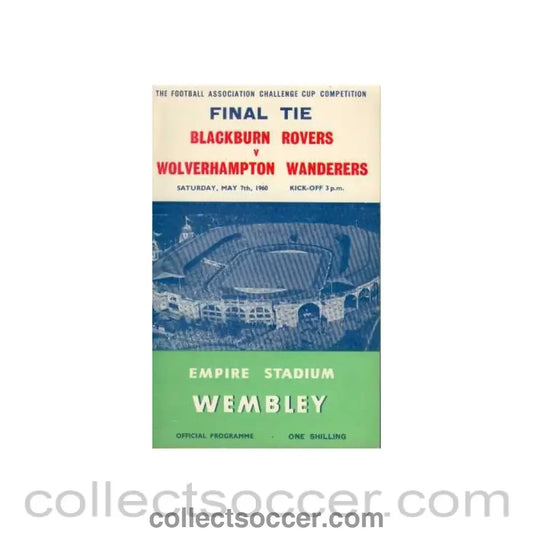 1960 FA Cup Final Programme Blackburn Rovers v Wolverhampton Wanderers