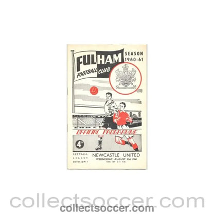1960 - Fulham v Newcastle United official programme 31/08/1960 - Collect Soccer