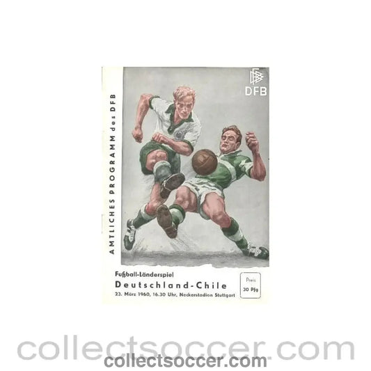 1960 Germany v Chile official programme 23/03/1960 International Match - Collect Soccer