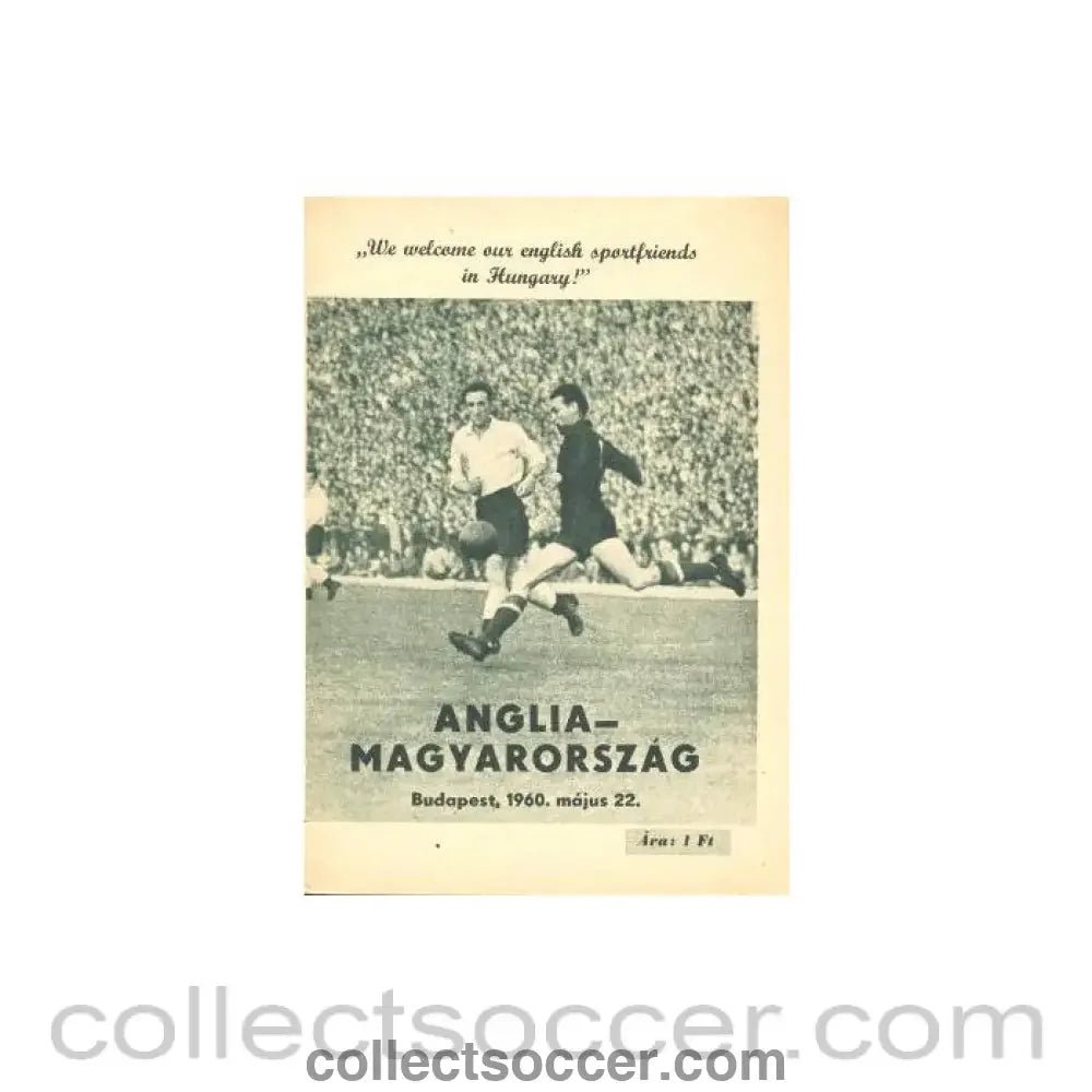 1960 Hungary v England official programme 22/05/1960 - Collect Soccer