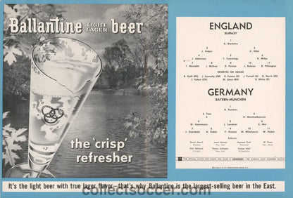 1960 In USA Burnley v Bayern Munich Official Programme