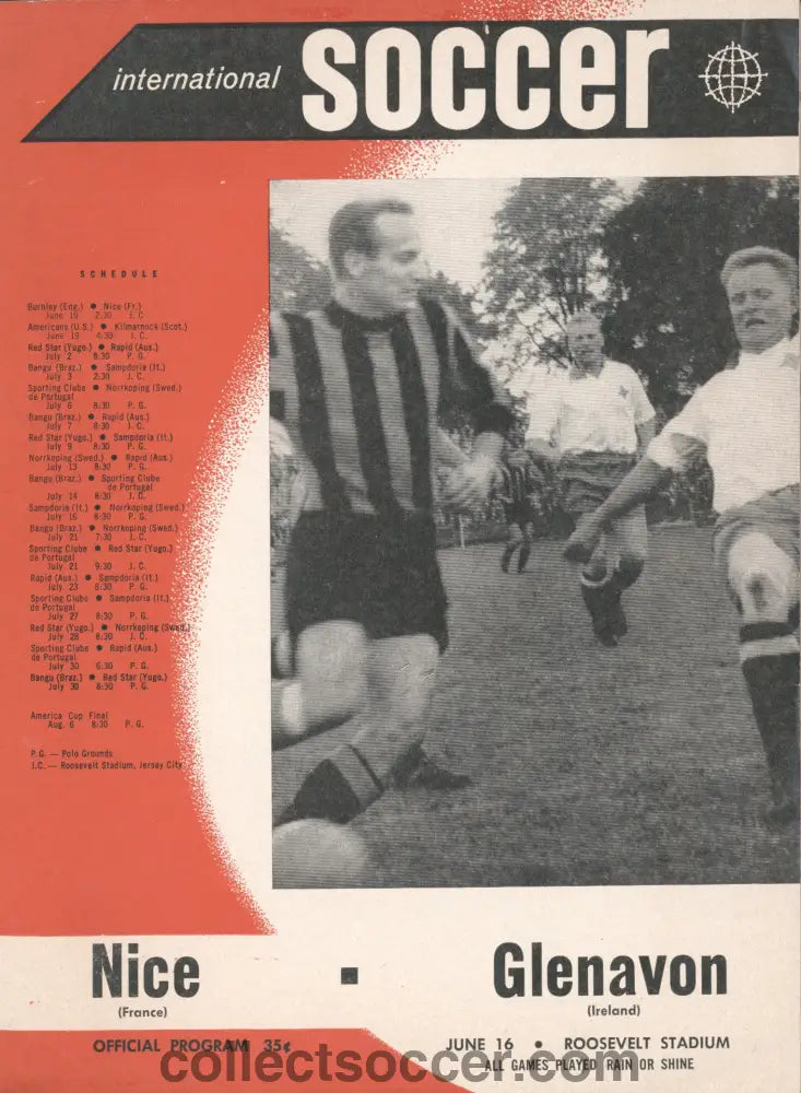1960 In USA Nice v Glenavon Official Programme