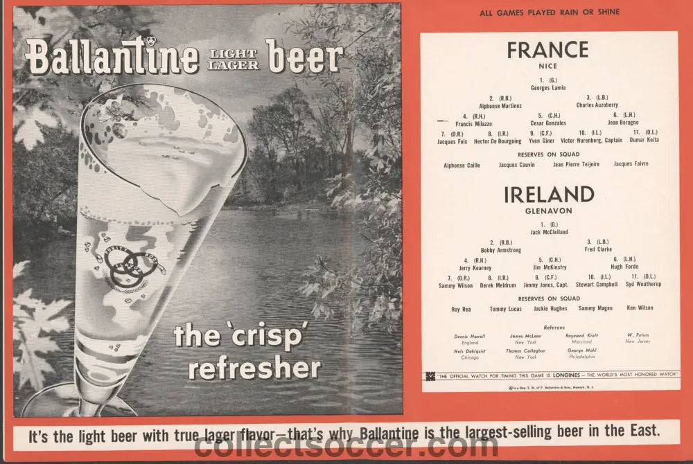 1960 In USA Nice v Glenavon Official Programme