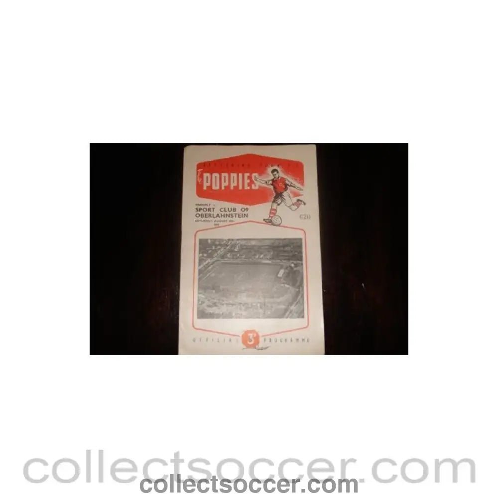 1960 - Kettering Town v Oberlahnstein official programme 20/08/1960, Semi-Professional International - Collect Soccer