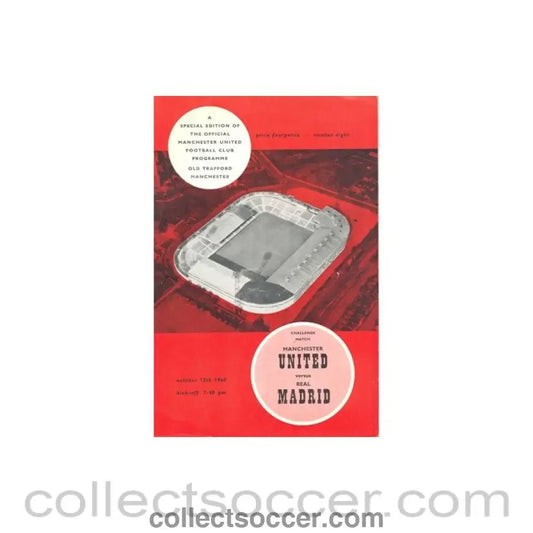 1960 - Manchester United v Real Madrid official programme 13/10/1960 - Collect Soccer