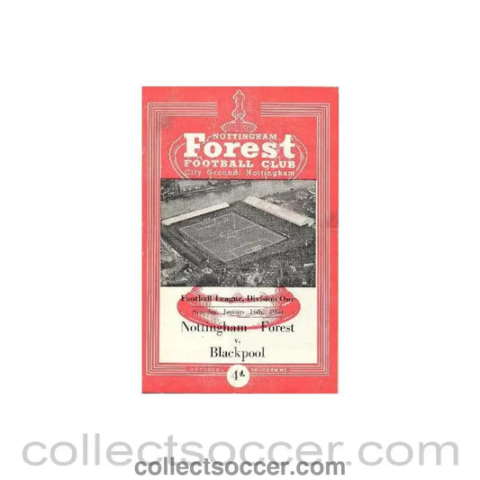 1960 - Nottingham Forest v Blackpool official programme 16/01/1960 Football League - Collect Soccer