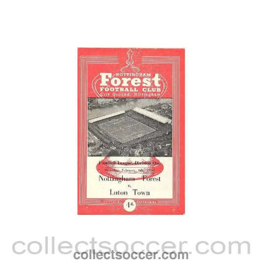 1960 - Nottingham Forest v Luton Town official programme 06/02/1960 Football League - Collect Soccer