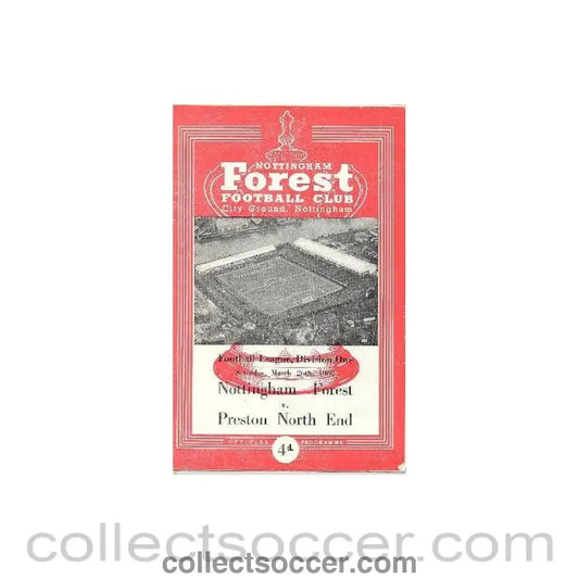 1960 - Nottingham Forest v Preston North End official programme 26/03/1960 Football League - Collect Soccer