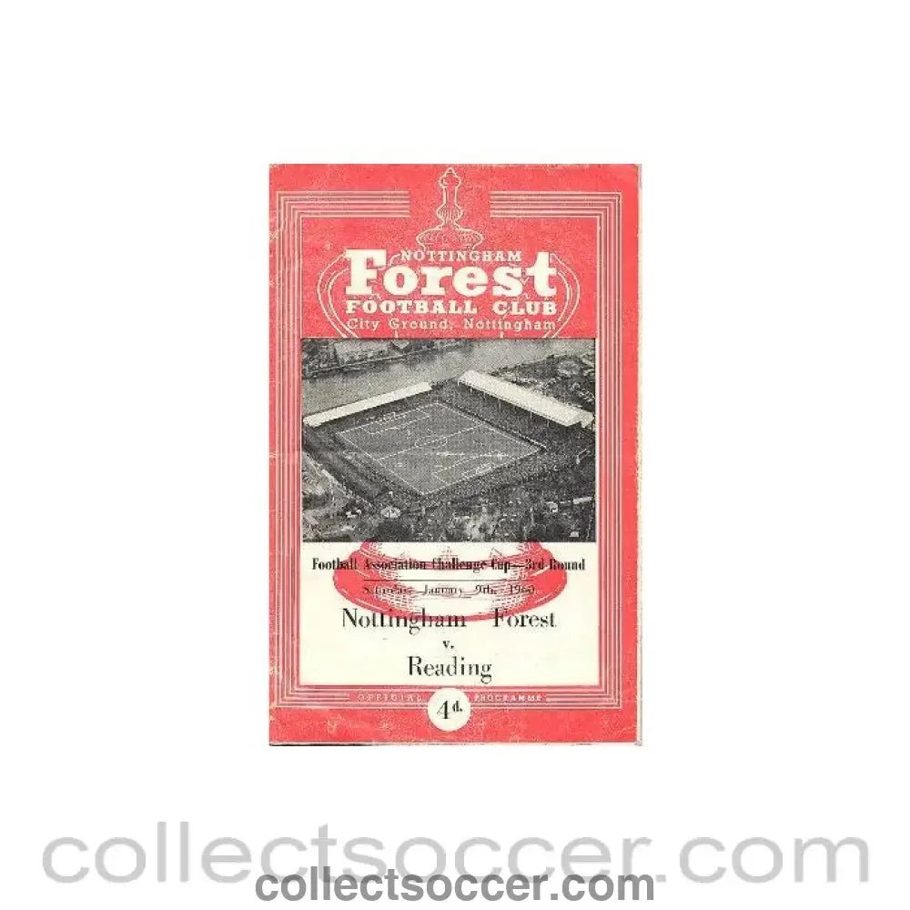 1960 - Nottingham Forest v Reading official programme 09/01/1960 F.A. Cup - Collect Soccer