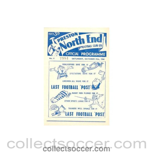1960 - Preston North End v Chelsea official programme 29/10/1960