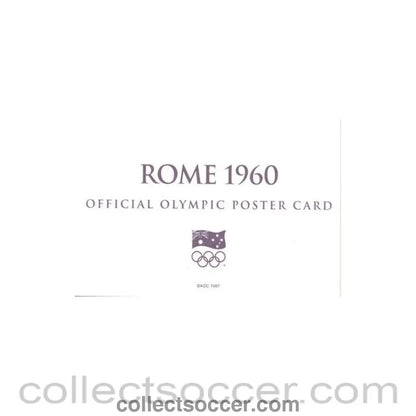 1960 - Rome 1960 Official Olympic Poster Card - Collect Soccer