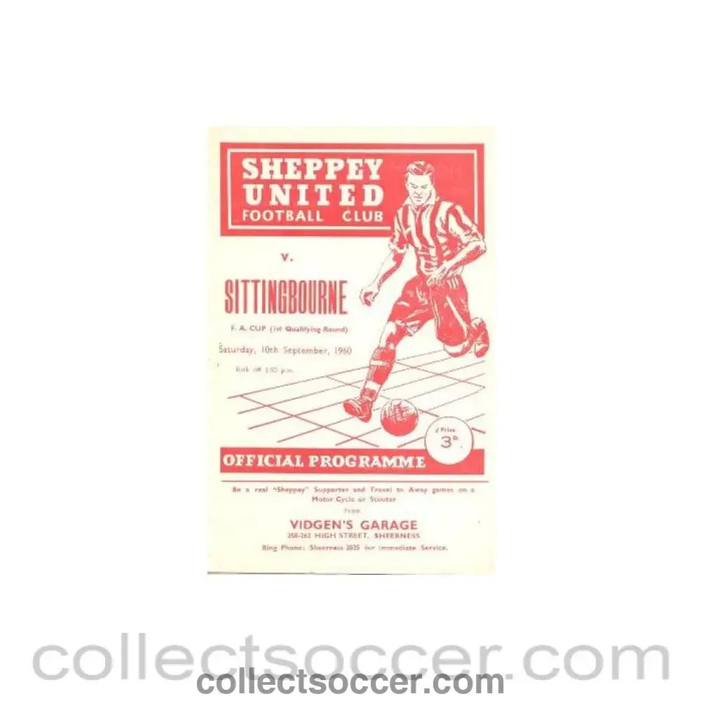 1960 - Sheppey United v Sittingbourne official programme 10/09/1960 - Collect Soccer