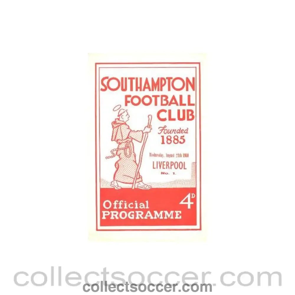 1960 - Southampton v Liverpool official programme 24/08/1960 - Collect Soccer