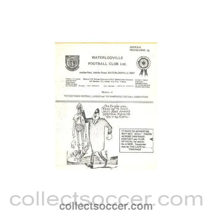 1960 - Waterlooville v Wimbledon official programme probably early1960's - Collect Soccer