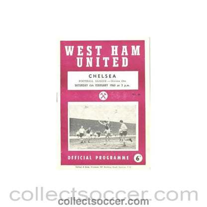 1960 - West Ham United vChelsea official programme 06/02/1960 - Collect Soccer