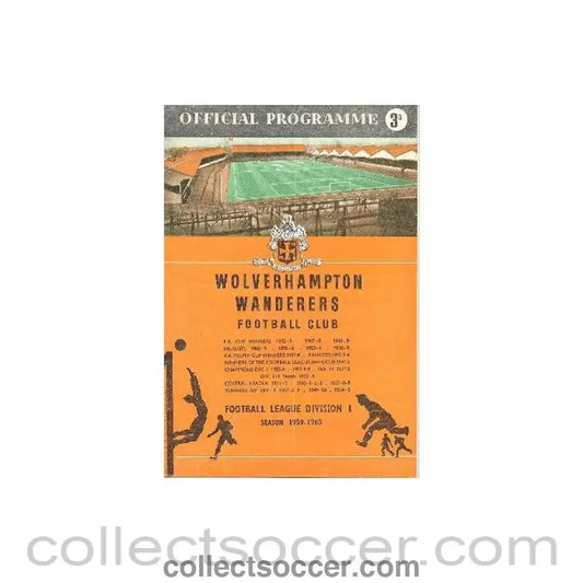 1960 - Wolverhampton Wanderers v Barcelona official programme 02/03/1960 European Cup - Collect Soccer
