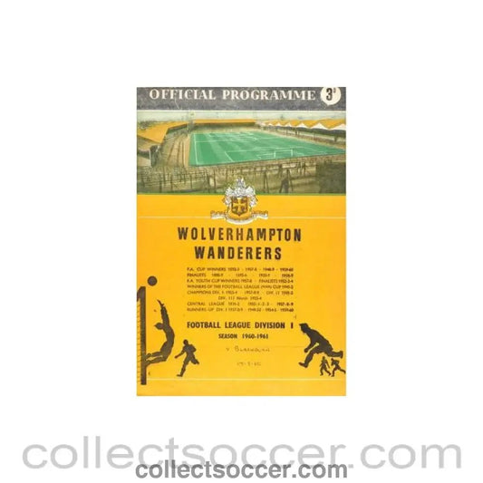 1960 - Wolverhampton Wanderers v Blackburn Rovers official programme 17/09/1960 Football League - Collect Soccer