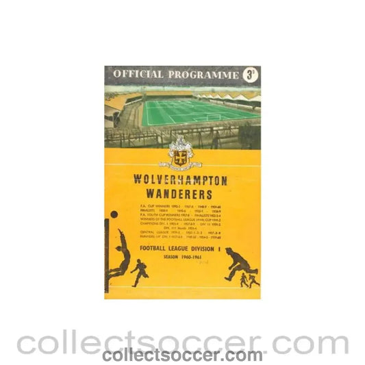 1960 - Wolverhampton Wanderers v Bolton Wanderers official programme 31/08/1960 Football League - Collect Soccer