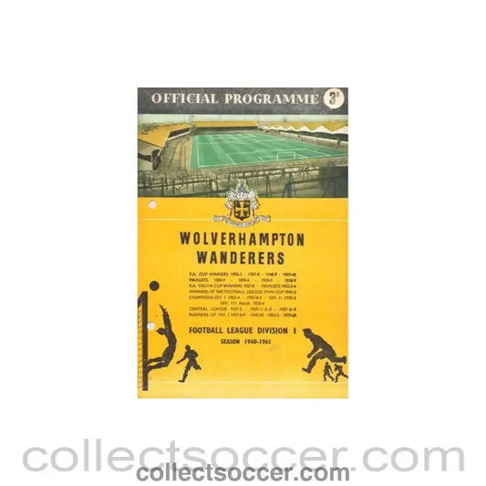 1960 - Wolverhampton Wanderers v Cardiff City official programme 08/10/1960 Football League - Collect Soccer