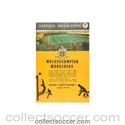 1960 - Wolverhampton Wanderers v Tottenham Hotspur official programme 01/10/1960 Football League - Collect Soccer