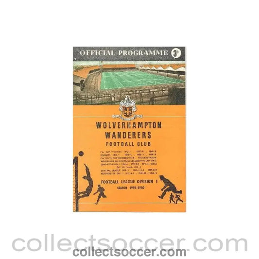 1960 - Wolverhampton Wanderers v West Ham United official programme 11/04/1960 Football League Cup - Collect Soccer