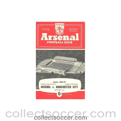 1961 - Arsenal v Manchester City official programme 14/01/1961 - Collect Soccer