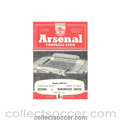 1961 - Arsenal v Manchester United official programme 21/10/1961 - Collect Soccer
