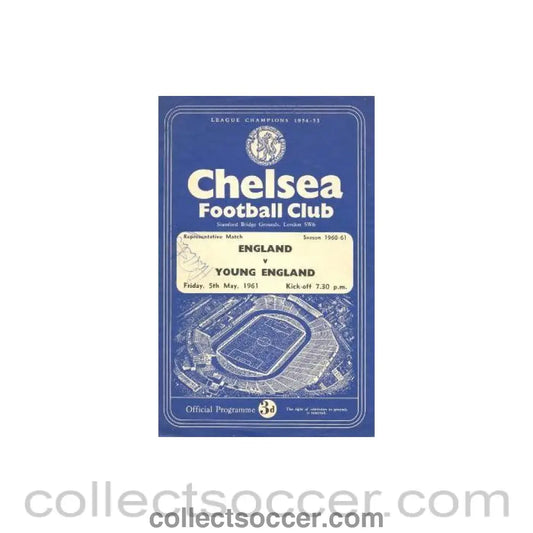 1961 - AtChelsea England v Young England official programme 05/05/1961