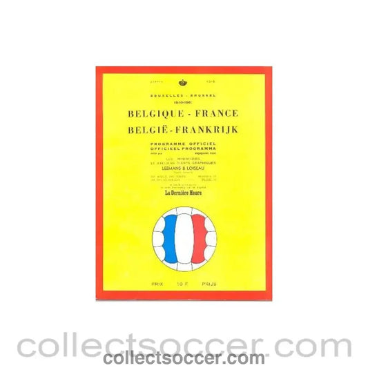 1961 Belgium v France official programme 18/10/1961 - Collect Soccer
