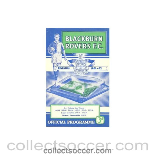 1961 - Blackburn Rovers v Arsenal official programme 14/10/1961