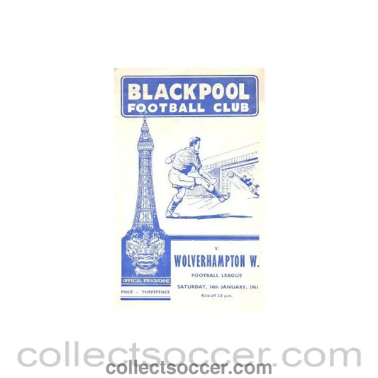 1961 - Blackpool v Wolverhampton Wanderers official programme 14/01/1961