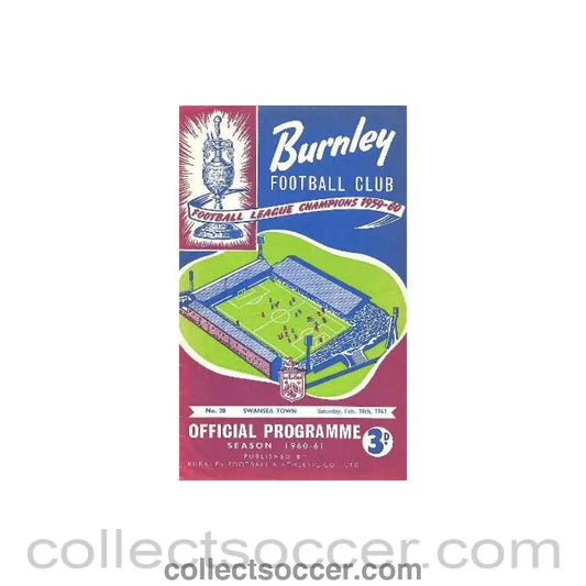 1961 - Burnley v Swansea official programme 18/02/1961
