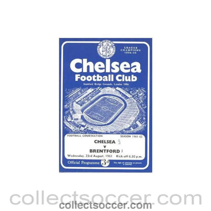 1961 - Chelsea Reserves v Brentford Reserves official programme 23/08/1961 - Collect Soccer