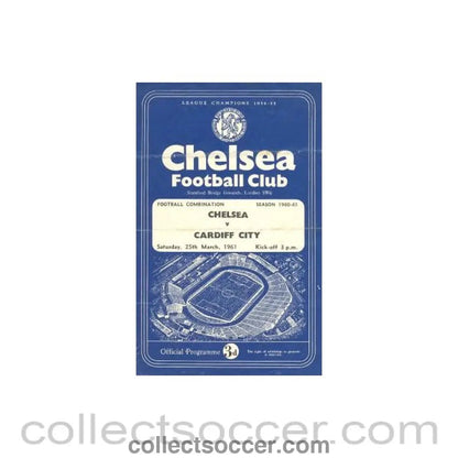 1961 - Chelsea Reserves v Cardiff City Reserves official programme 25/03/1961 - Collect Soccer