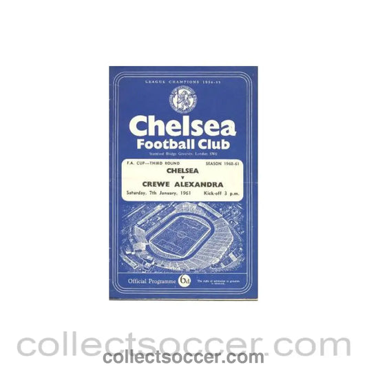 1961 - Chelsea v Crewe Alexandra official programme 07/01/1961