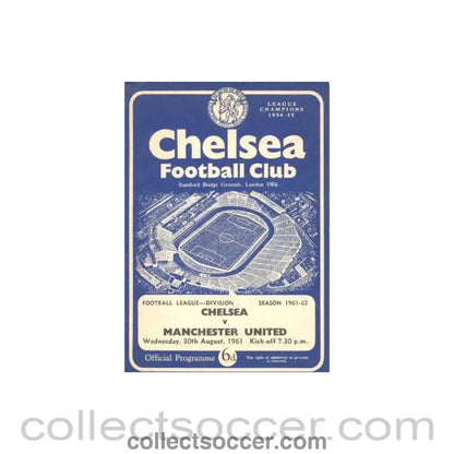1961 - Chelsea v Manchester United official programme 30/08/1961