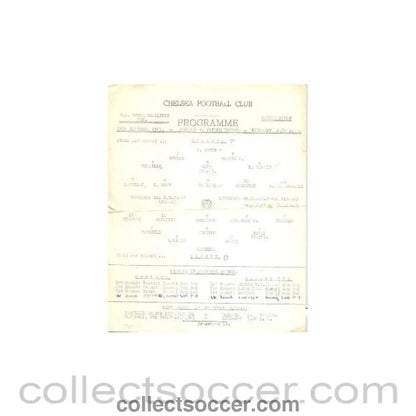 1961 - Chelsea v Oxford United official programme 28/01/1961 F.A. Youth Challenge Cup - Collect Soccer