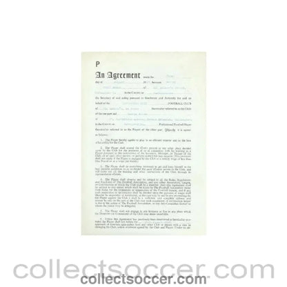 1961 - Contract For Hire of a Player between Birmingham City F.C. and George Allen of 01/08/1961 - Collect Soccer