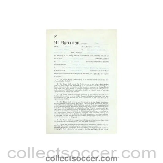 1961 - Contract For Hire of a Player between Birmingham City F.C. and George Allen of 01/08/1961
