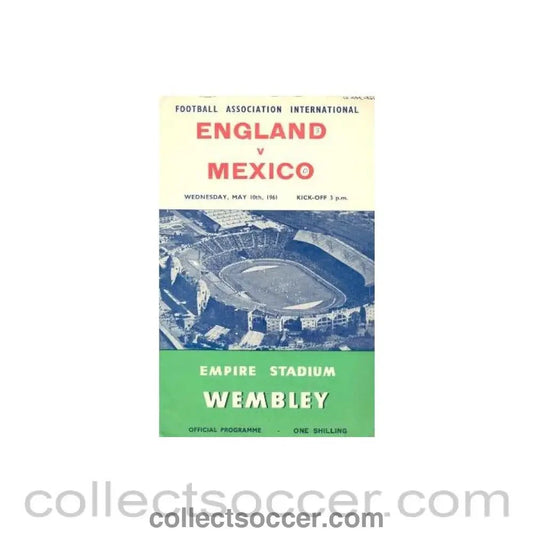 1961 England v Mexico official programme 10/05/1961 - Collect Soccer