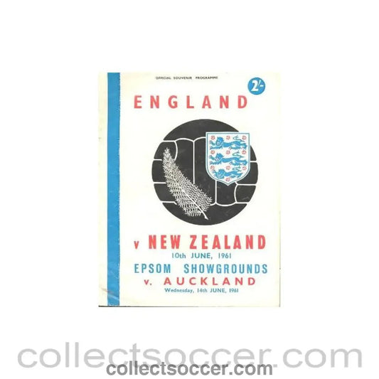 1961 England v New Zealand Aucland official programme 10/06/1961 - Collect Soccer