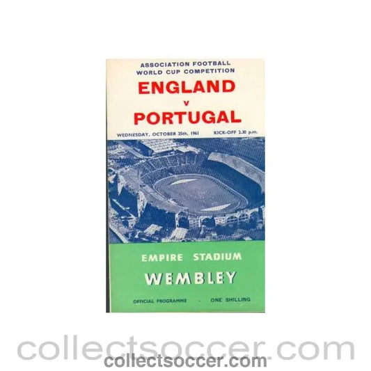 1961 England V Portugal Programme 25/10/1961 - Collect Soccer